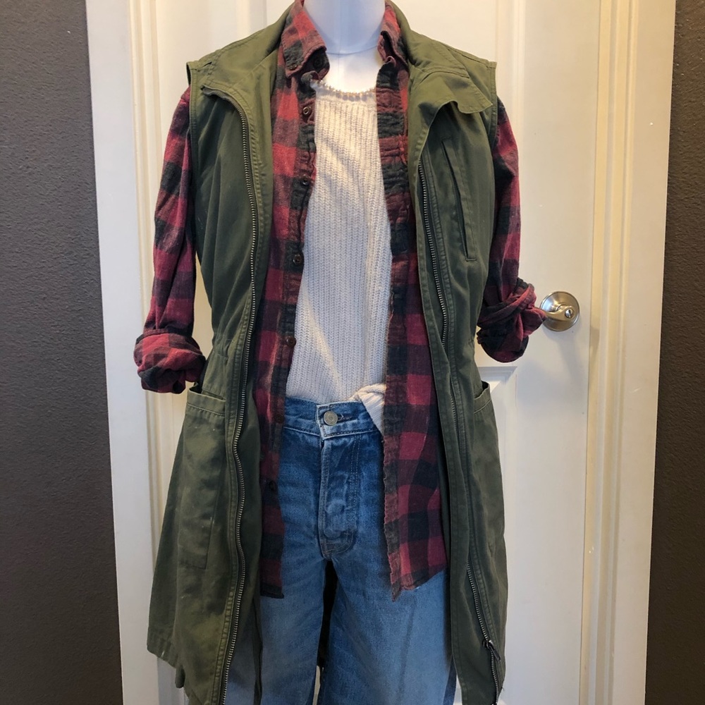 Long utility vest jacket